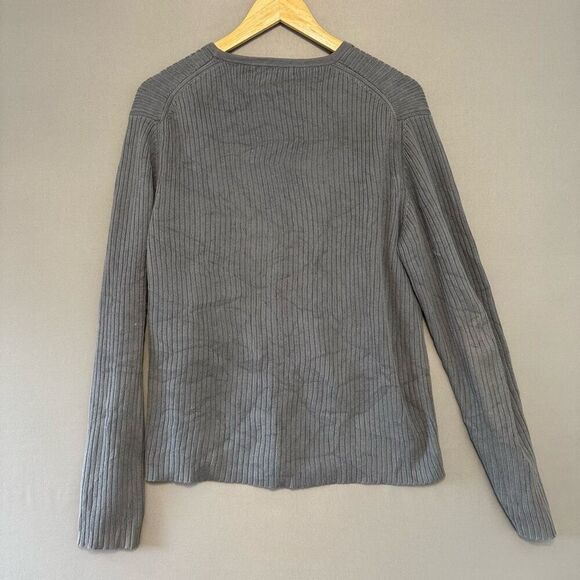 Calvin Klein Women’s Grey Ribbed Sweater Size Medium Crew Neck Style Preppy - Picture 4 of 12